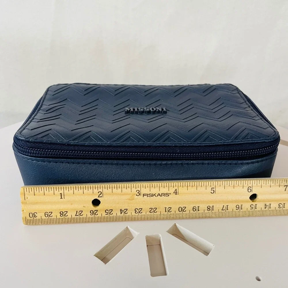 Missoni Delta Exclusive Navy Blue Cosmetic Travel Bag Organizer Zip Pouch‎